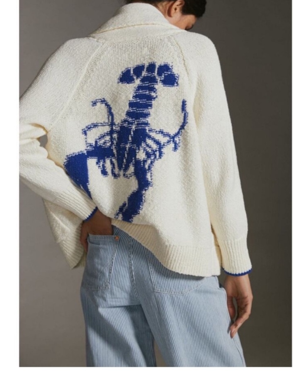 Maeve by Anthropologie blue lobster sweater Sz XS